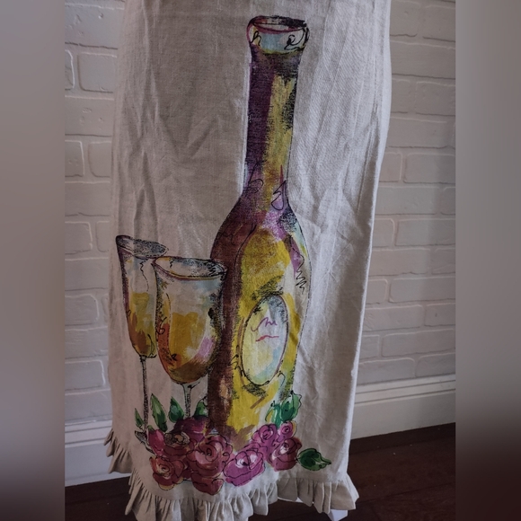 Apron with Wine Bottle and Grapes - Picture 2 of 4